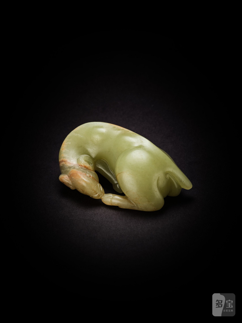 清　黃玉羊 | A YELLOW JADE CARVING OF A RAM